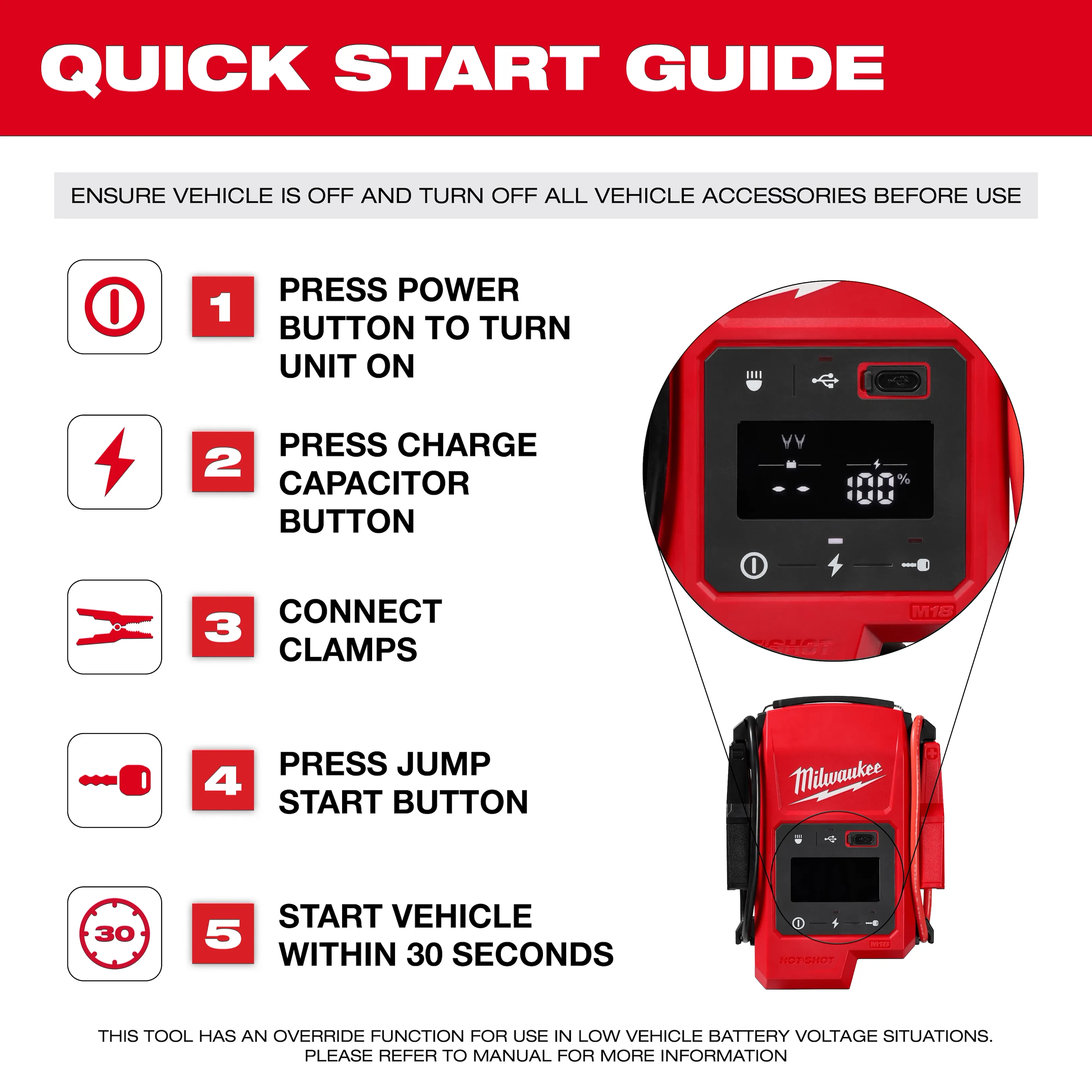 Milwaukee 3841-20 M18™ HOTSHOT™ Jump Starter - Image 12