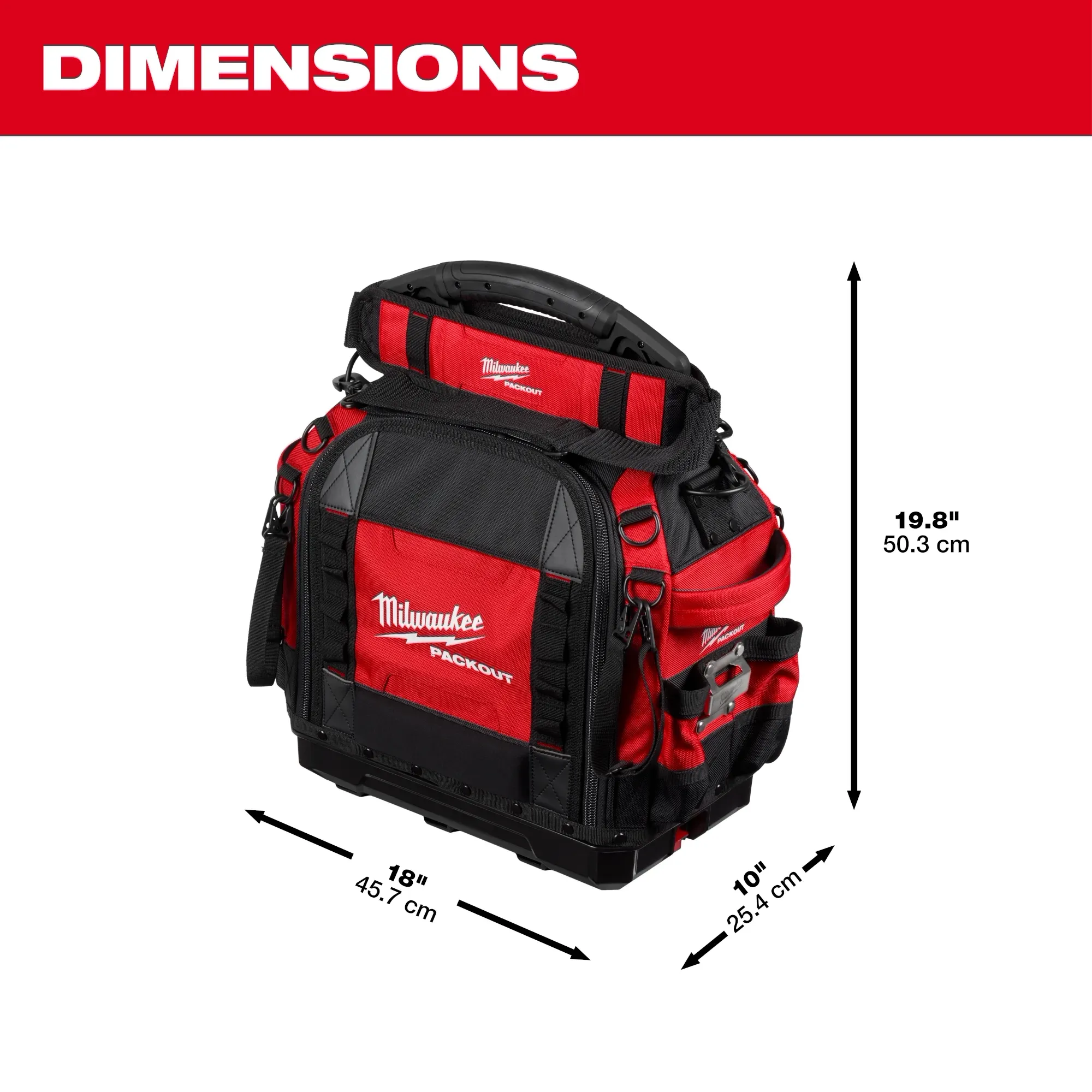 Milwaukee 48-22-8316 PACKOUT™ 18 in Length x 10 in Width x 19.75 in Height Soft Sided Tool Bag - Image 3