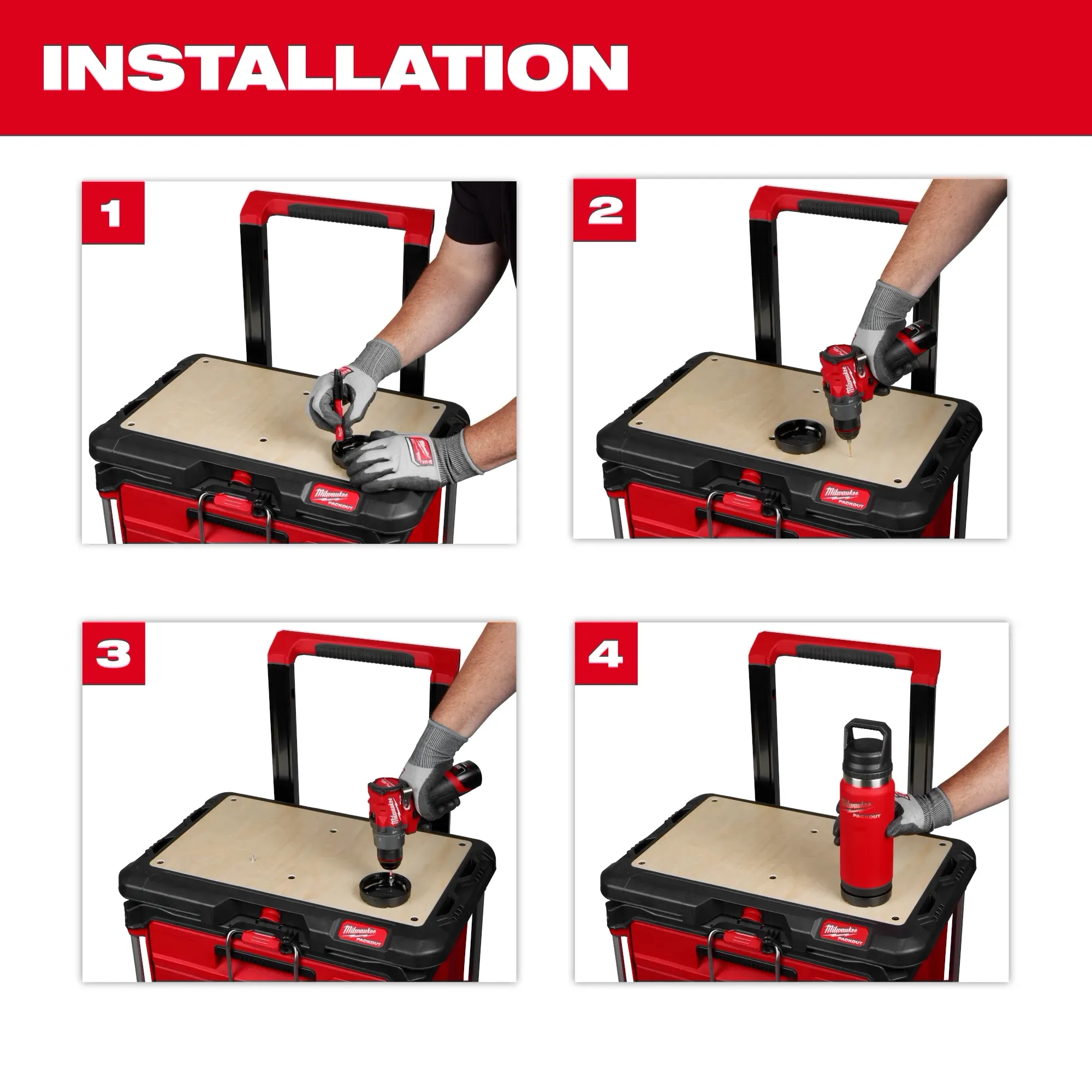 Milwaukee 48-22-8399 PACKOUT™ Plastic 3.36 in Twist To Lock Mount - Image 4