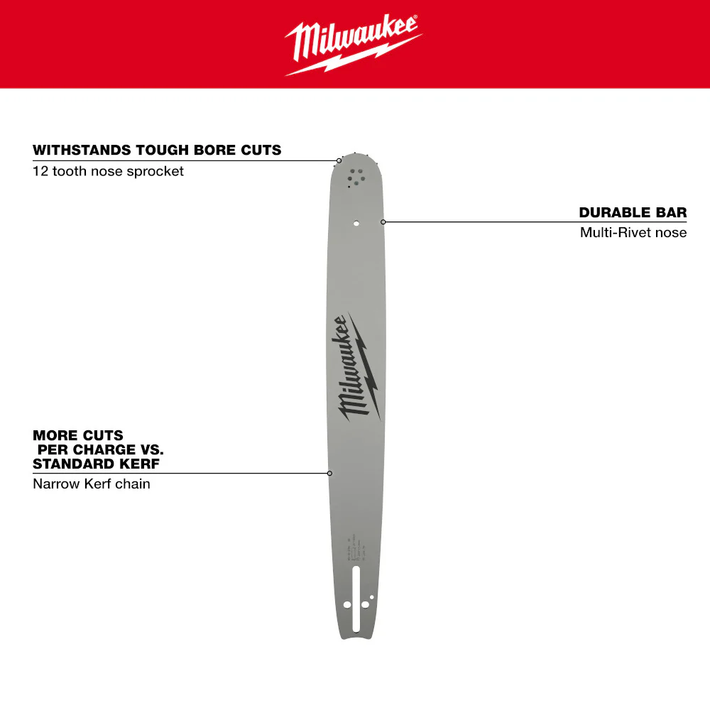 MILWAUKEE 49-16-2755 20 Inches .325 Inches Pitch, .050 Inches Gauge Guide Bar - Image 4