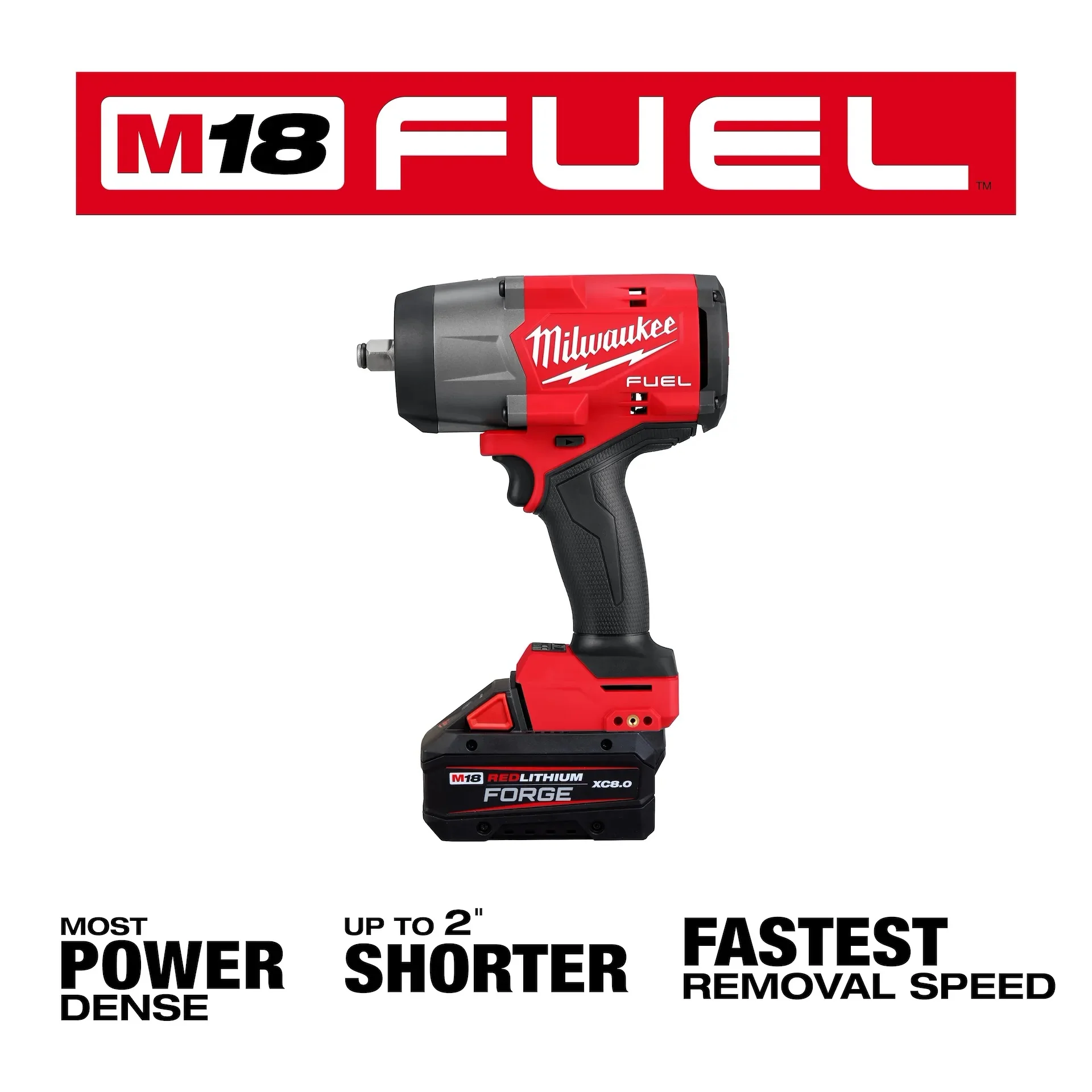 Milwaukee M18 FUEL 18V 1/2 in. High Torque Impact Wrench w/ Friction Ring Kit w/ FORGE 6.0 Battery - Image 2