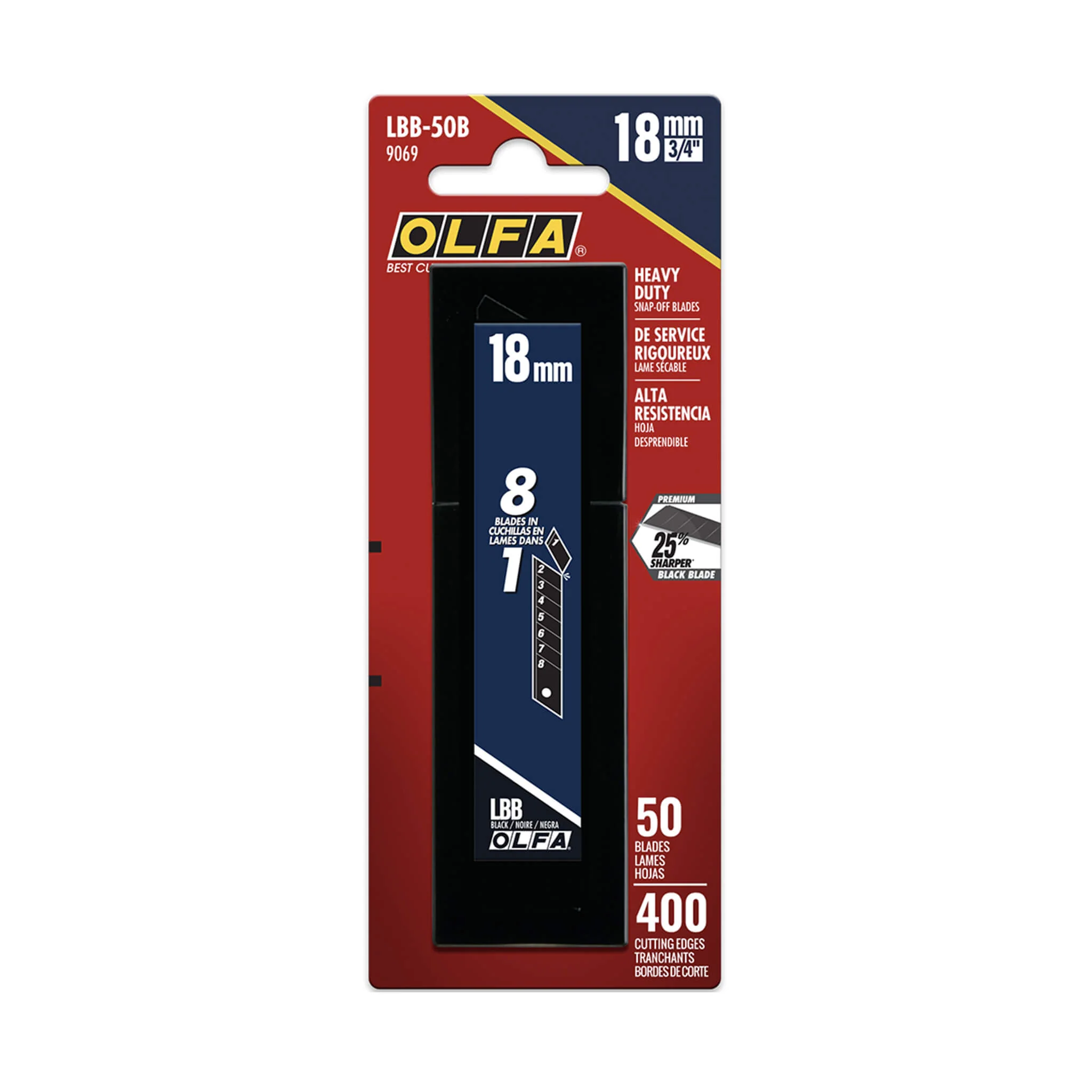 Olfa Heavy-Duty Snap Off Knife Blades 18mm 50 Pack