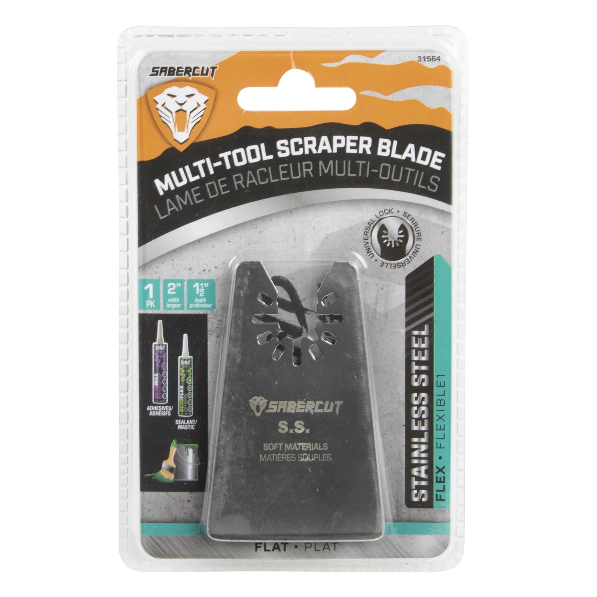 Sabercut 2in x 1-1/2in Multi-Tool Stainless Steel Scraper - Image 2