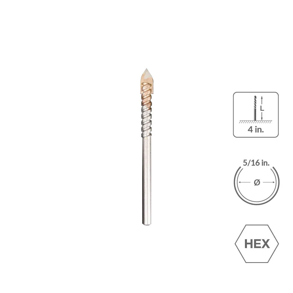 SABERCUT 1/2 in. x 4 in. 4-Cutter Glass and Tile Drill Bit - Image 7