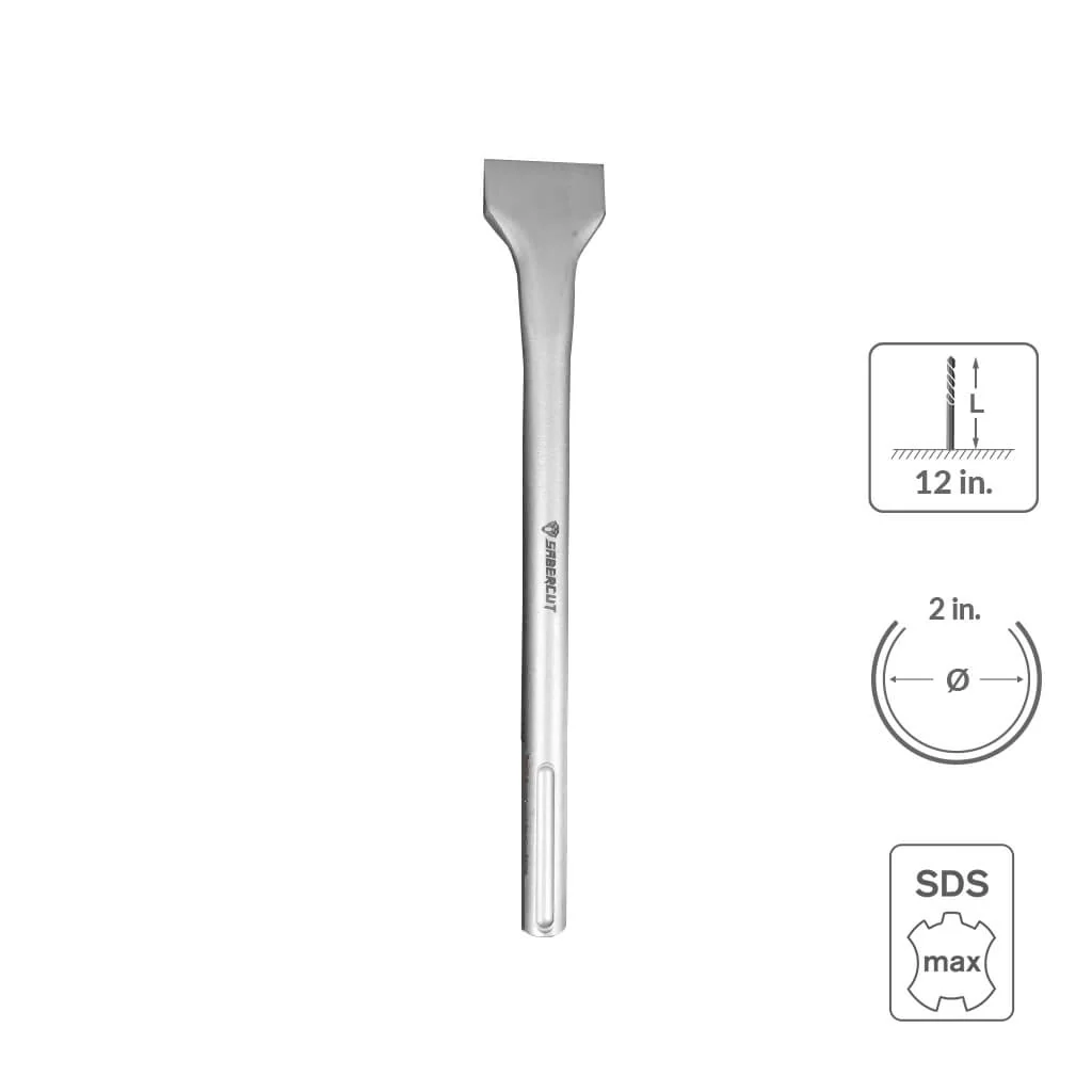 Sabercut 2 in. x 12 in. SDS MAX Angled Tile Chisel