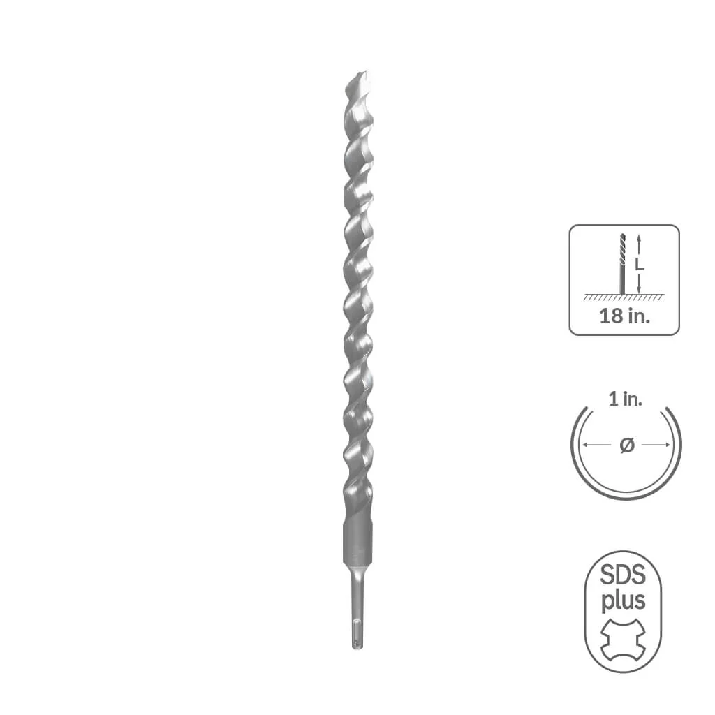 SABERCUT 7/8 in. x 18 in.SDS PLUS 2-Cutter Carbide Tip Concrete Drill Bit - Image 13
