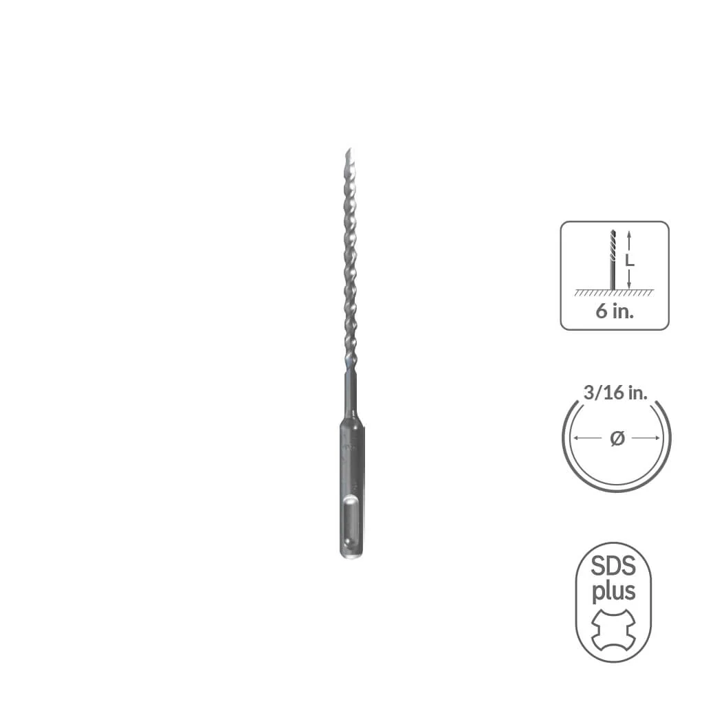 SABERCUT 3/4 in. x 6 in. SDS PLUS 2-Cutter Carbide Tip Concrete Drill Bit - Image 49