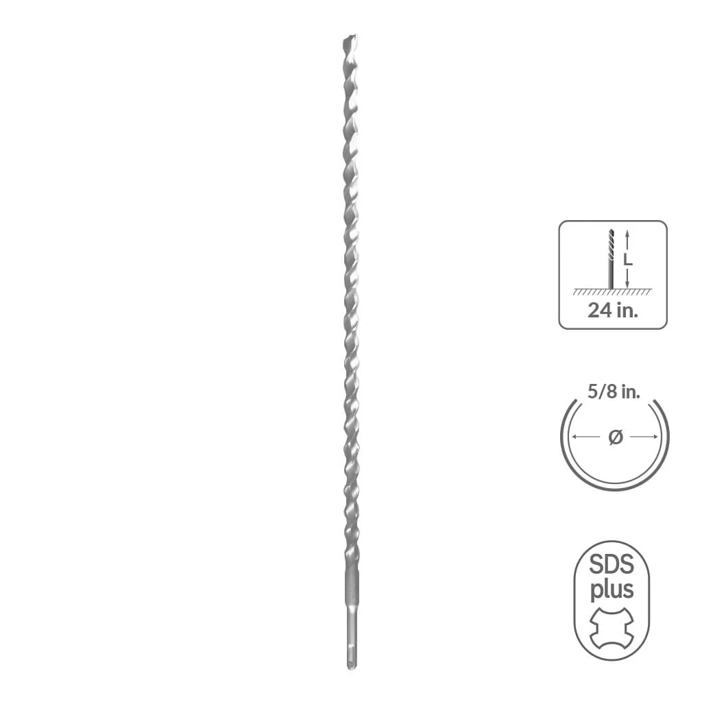 SABERCUT 3/4 in. x 8 in. SDS PLUS 2-Cutter Carbide Tip Concrete Drill Bit - Image 4