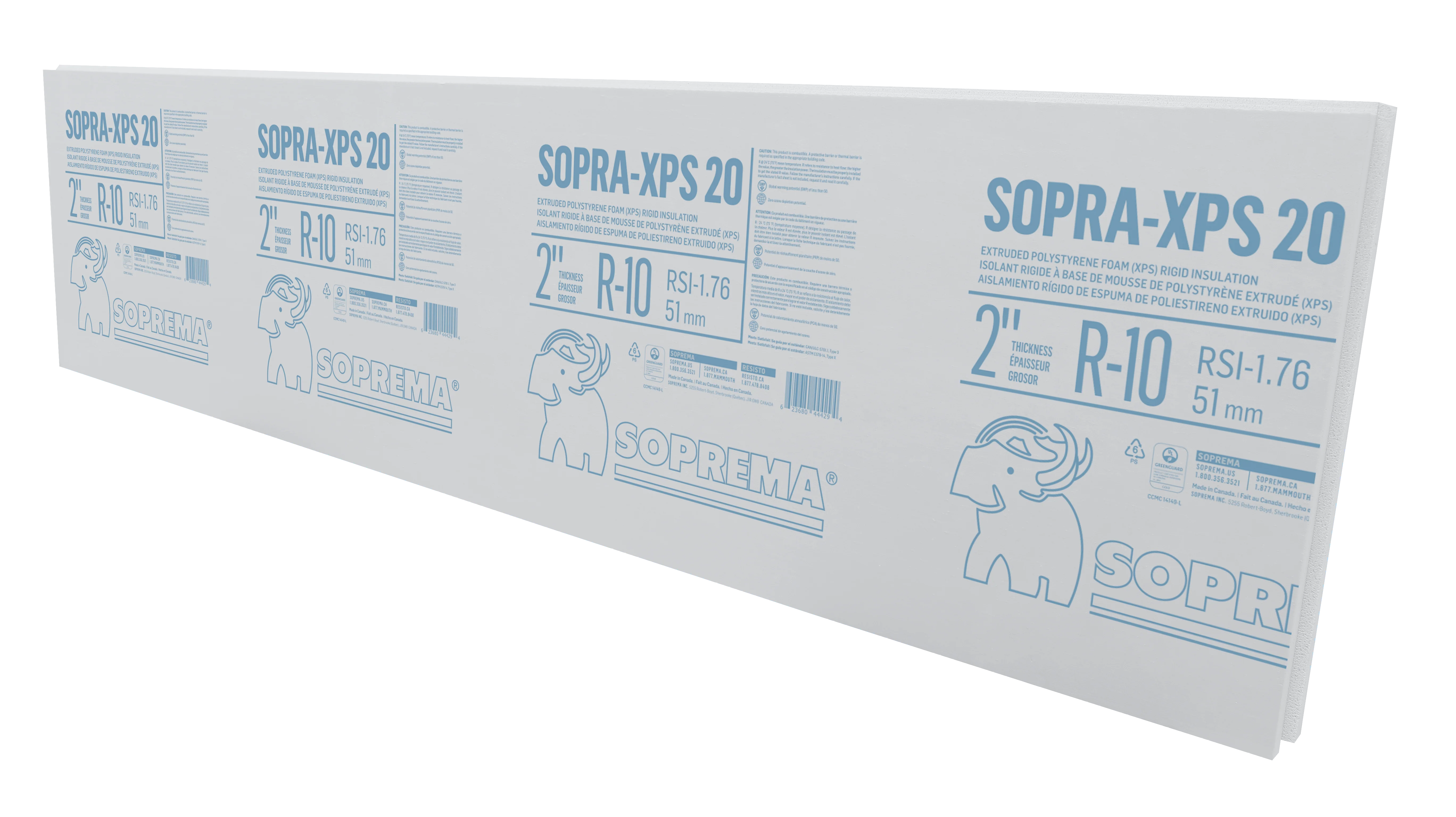 Sopra-XPS-20 Rigid Insulation 4-Sided Shiplap 2 in. x 24 in. x 96 in.