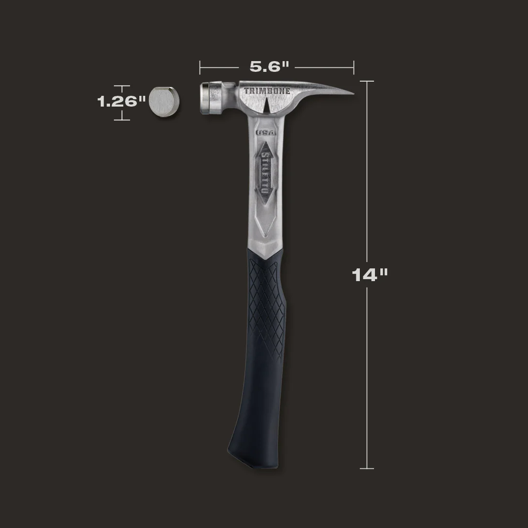 Stiletto TRMB 10 oz Smooth Face Curved Handle Titanium Hammer - Image 4
