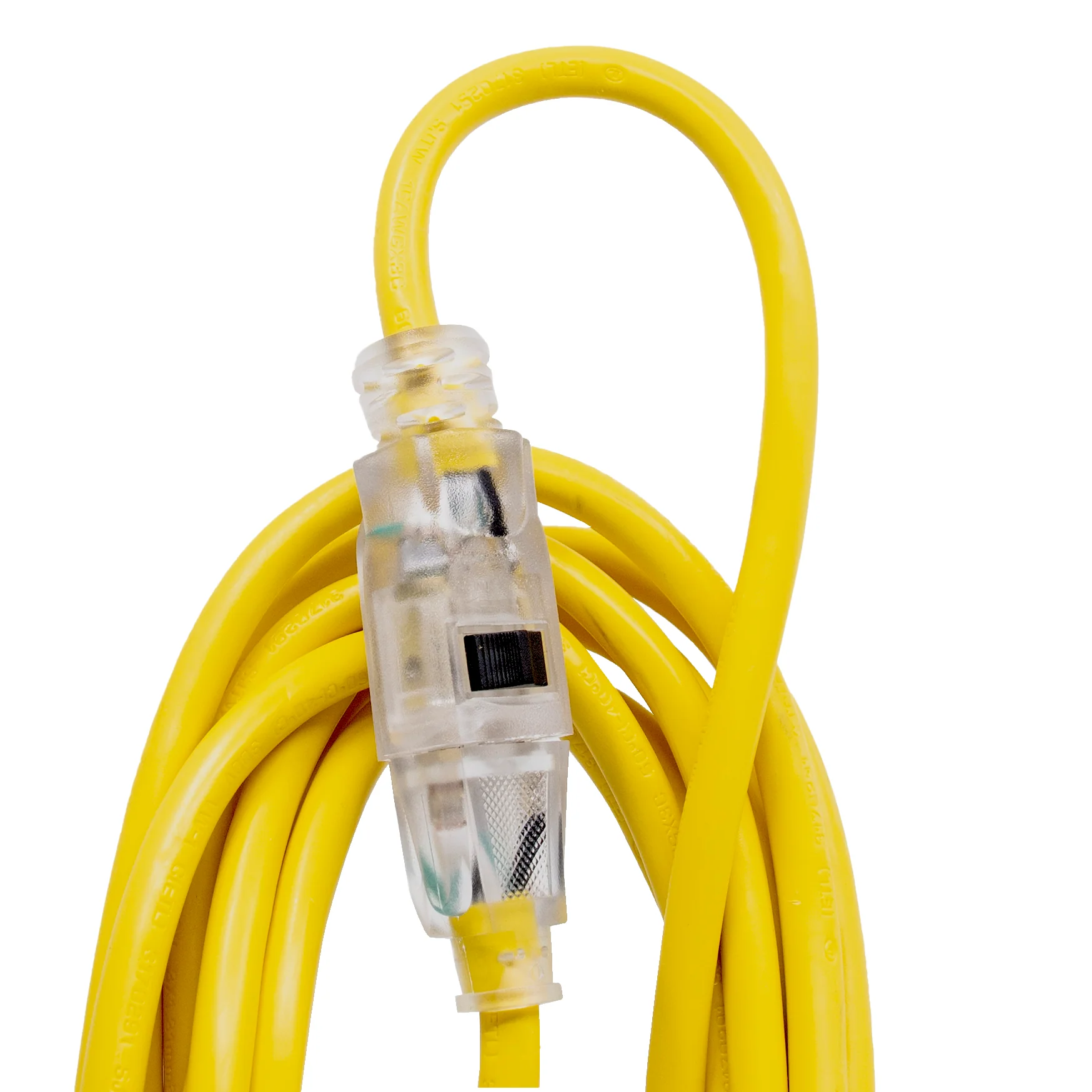 TOOLWAY 140034 Extension Cord 12/3 SJTW 50 ft. Yellow Single Tap w/Lock - Image 4