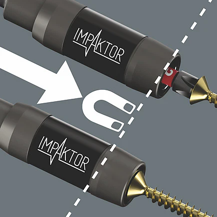 Wera 05057676001 897/4 IMP R 1/4 in. x 3 in. Impaktor Holder with Retaining Ring and Ring Magnet - Image 2