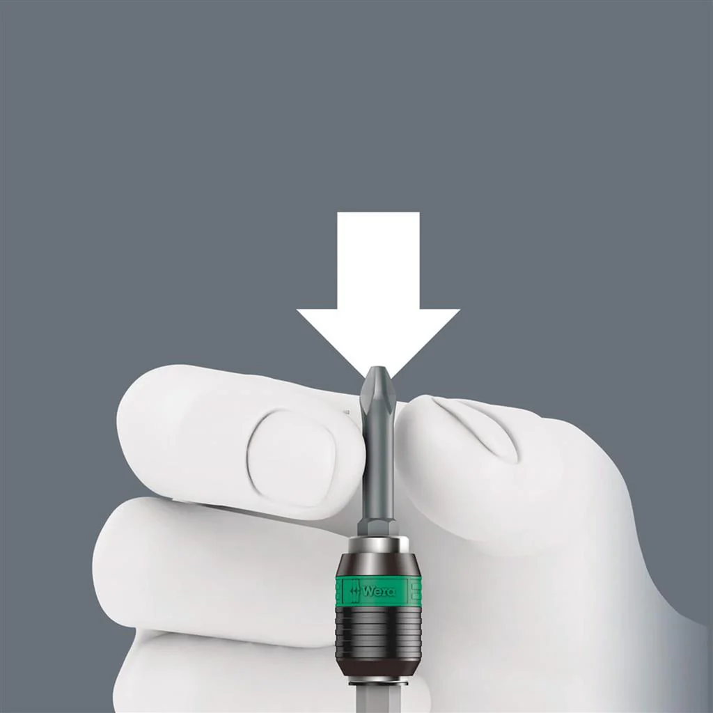 Wera 05104650001 846/8 1/4 in. Bitholding Quick-Release Chuck Screwdriver and 3-Flute Countersink Bits Set (8-Piece) - Image 4